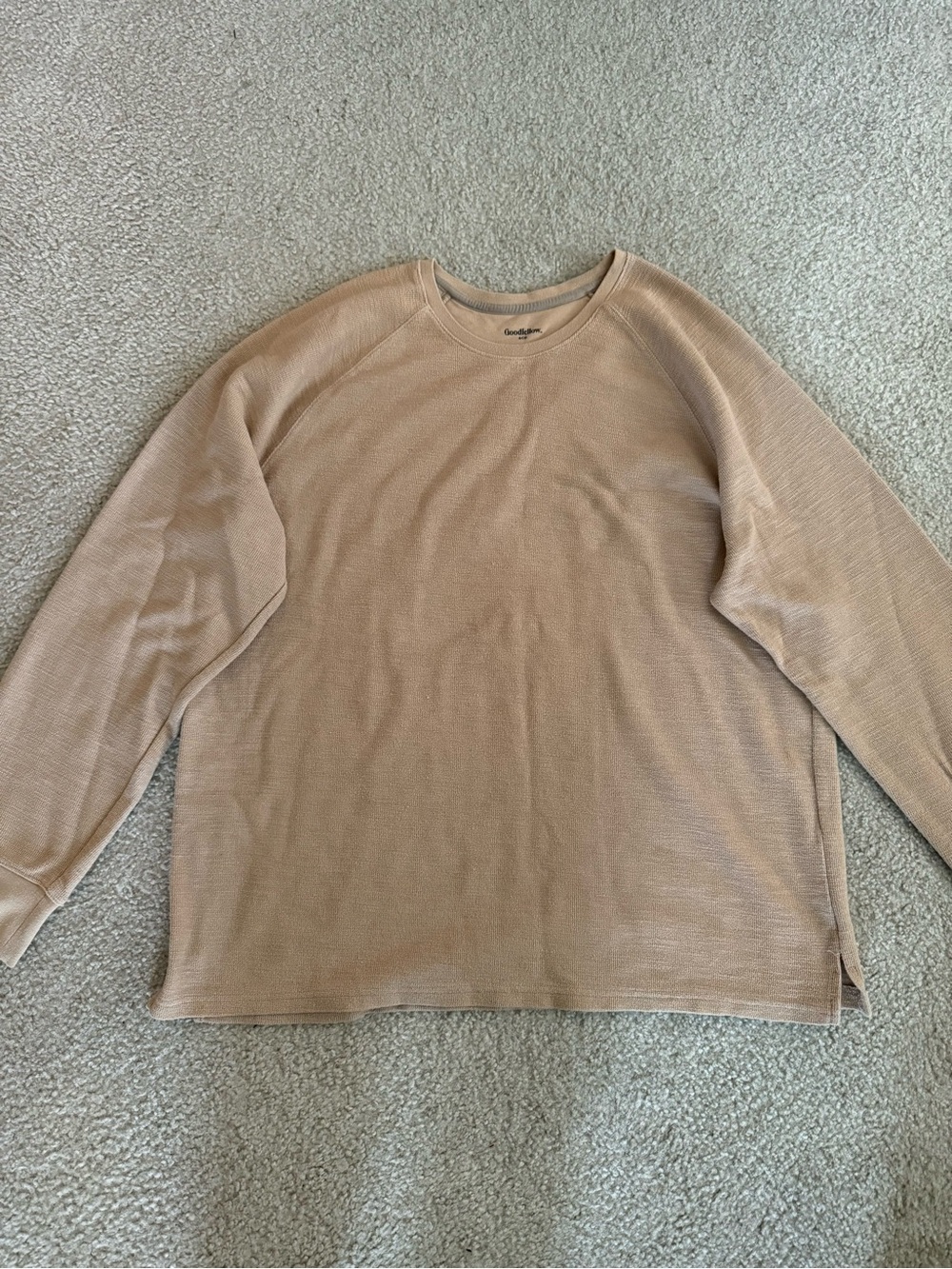 Goodfellow & Co Men's Waffle Crewneck Sweater - Beige